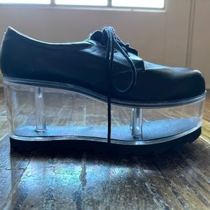 RARE Dolls Kill Clear Platform Oxford Size 7